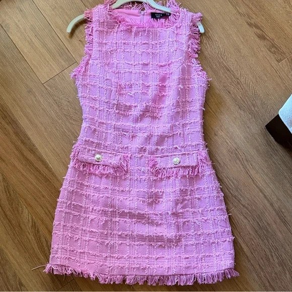 Vici Pink Tweed Dress - Picture 3 of 3